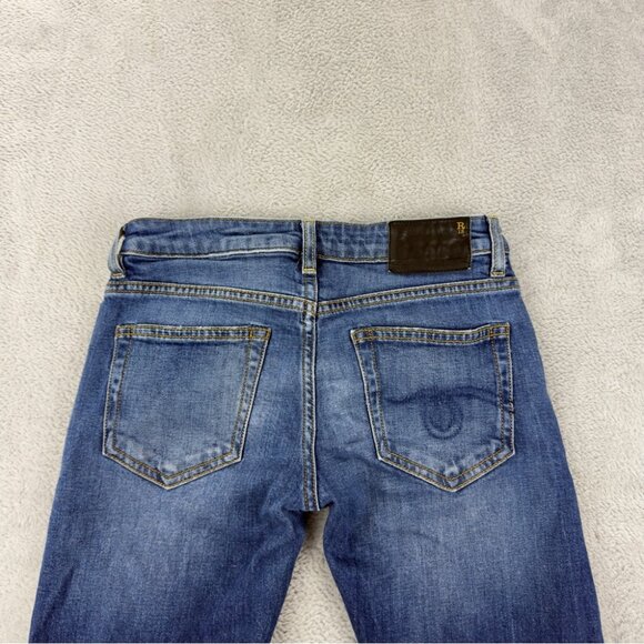 R13 Women's Size 24x28 Alison Skinny Light Blue Wash Zipper Fly Low Rise Denim - Picture 8 of 14